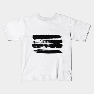 Black brush strokes on white background, monochrome. Print. Kids T-Shirt